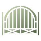 Arched gate symbol in green