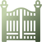 Decorative garden gate graphic illustration