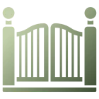 Green gate illustration on black background